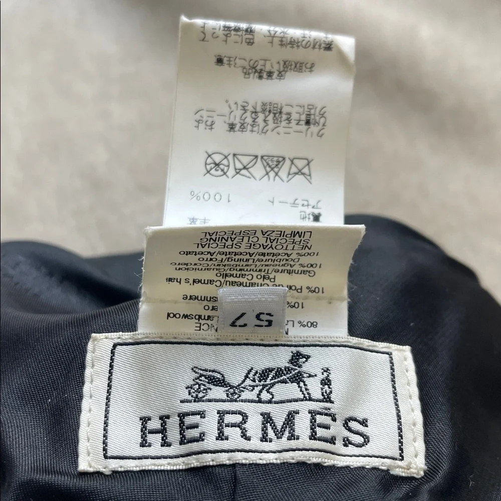 HERMES Bucket Hat in Herringbone Pattern
